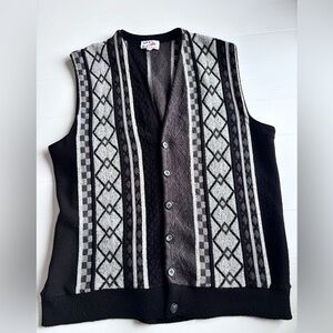 Vintage NXS Knit Sweater Vest Geometric Pattern 1XL
